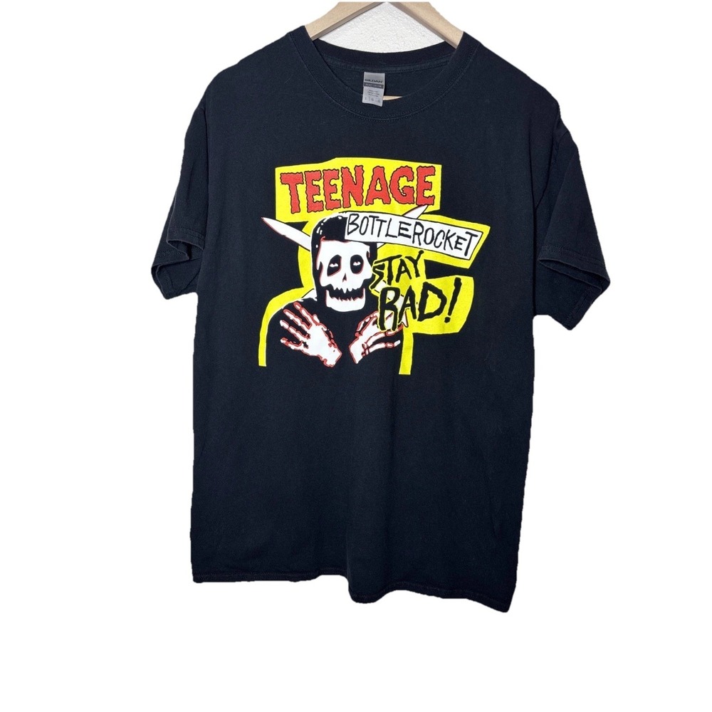 Teenage Bottlerocket Stay Rad Band T-Shirt Mens Large Black Punk Rock Gildan Tee